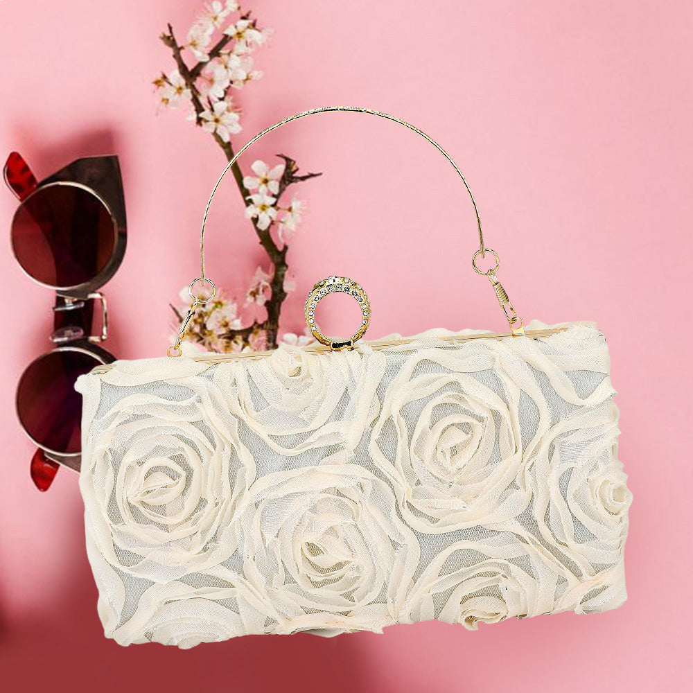 Flowered-leaf clutch/crossbody