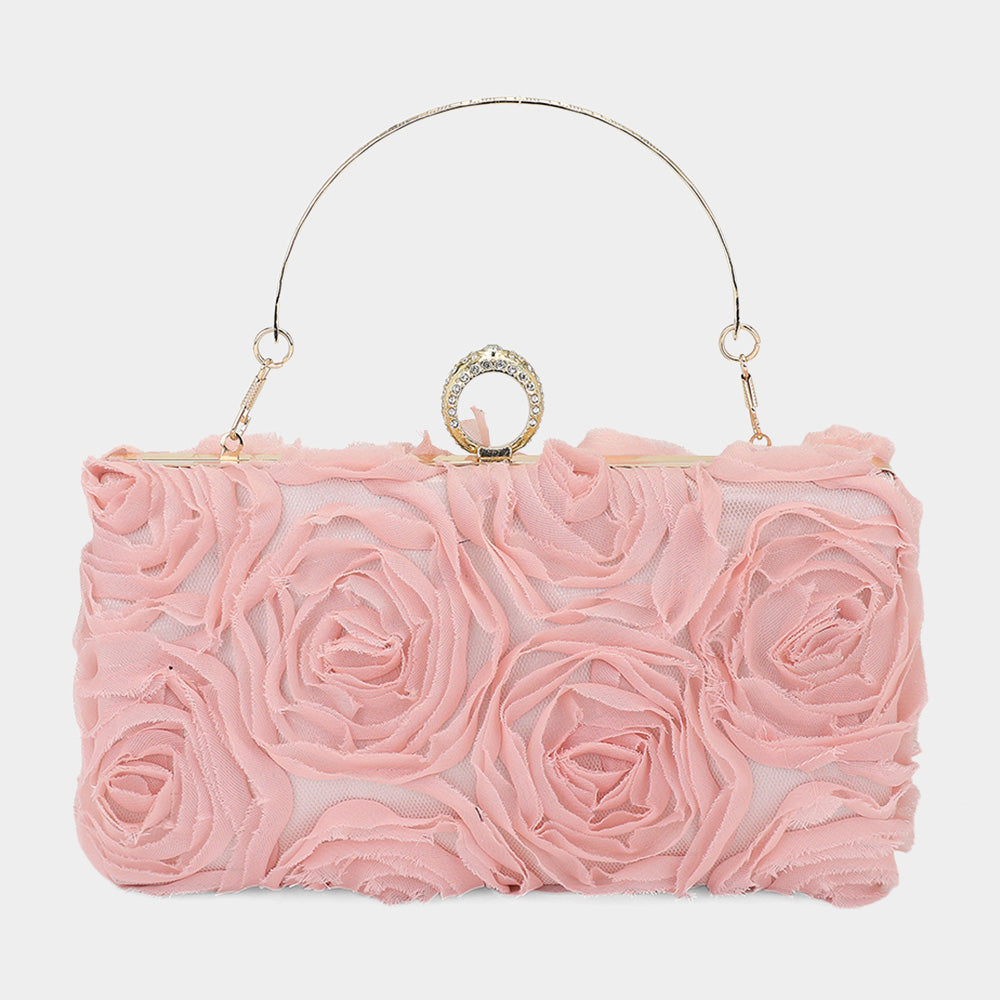 Flowered-leaf clutch/crossbody