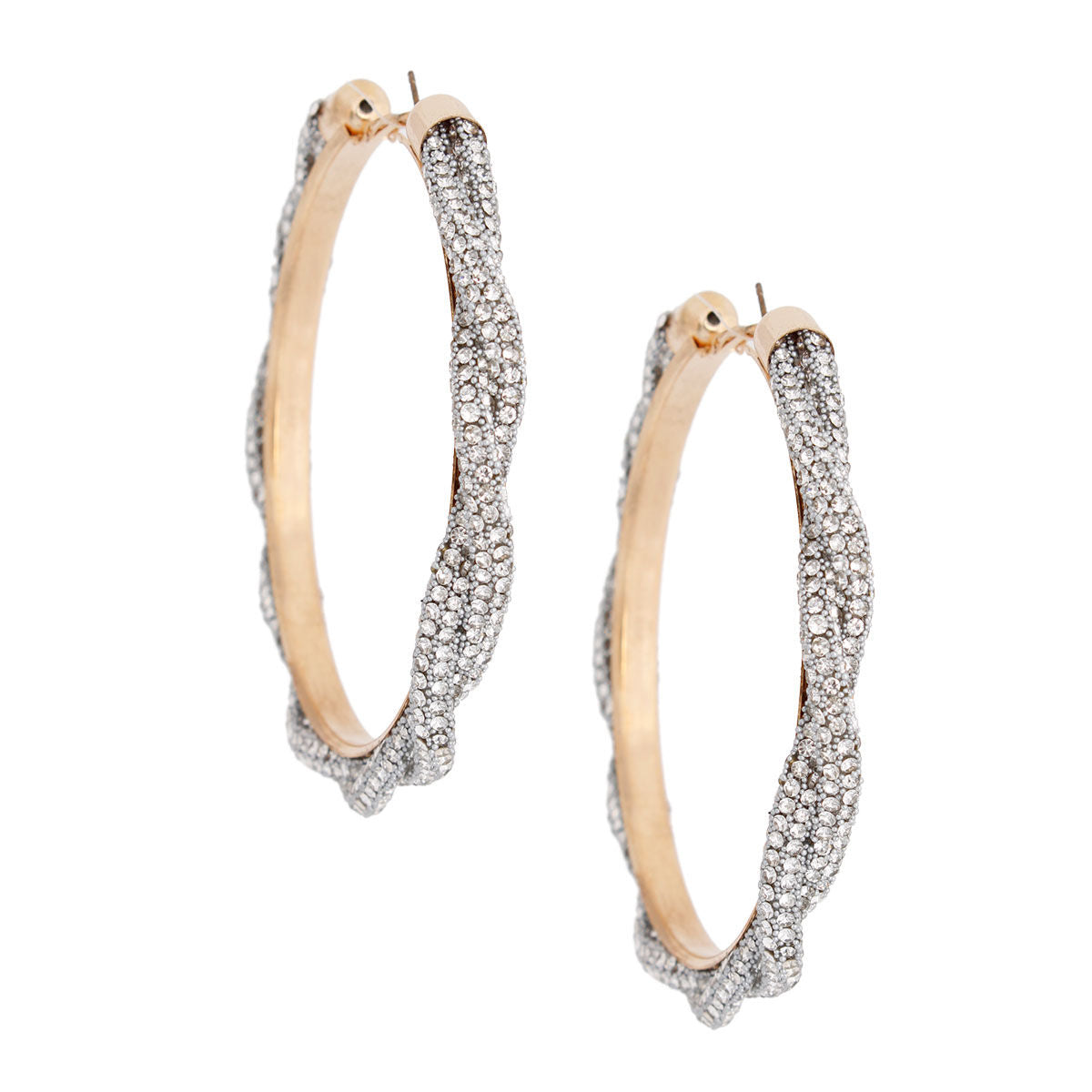 Clear Twisted Stone Hoops