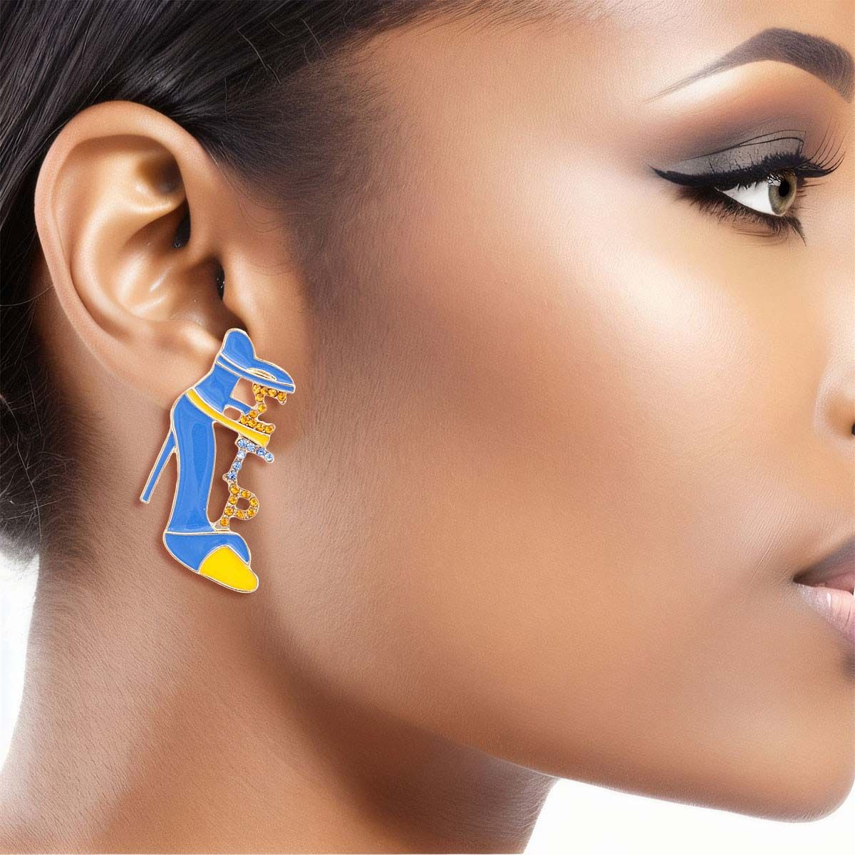 Gold Blue Sigma Heel Studs