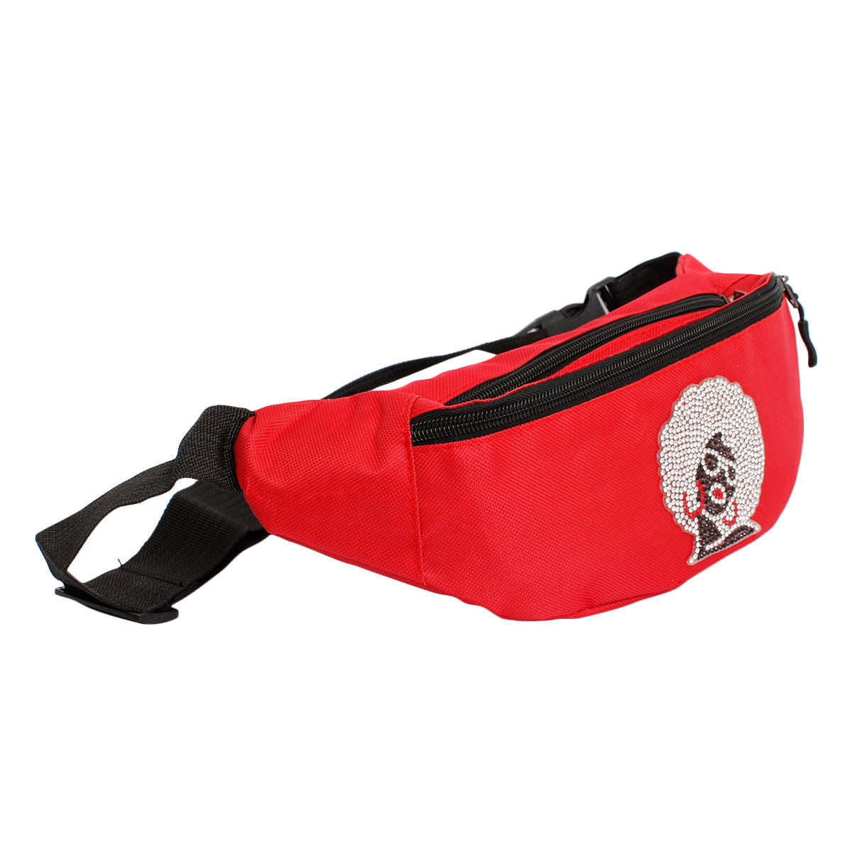 Fanny Pack Red Afro Rhinestone Bag for Women